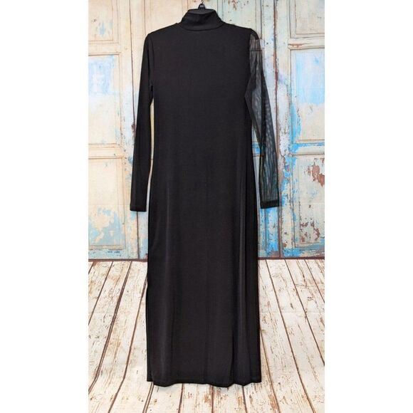 DKNY Womens Size XXS Black Polyester Long Sleeves Mock Neck Mini Dress - Picture 2 of 11